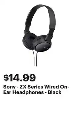 Best Buy Sony - ZX Series Wired On-Ear Headphones - Black offer