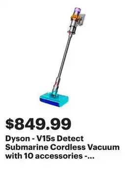 Best Buy Dyson - V15s Detect Submarine Cordless Vacuum with 10 accessories - Yellow/Nickel offer