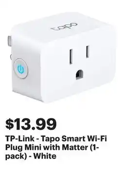 Best Buy TP-Link - Tapo Smart Wi-Fi Plug Mini with Matter (1-pack) - White offer