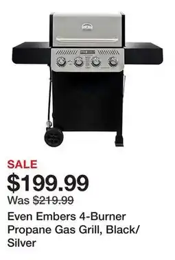 Tractor Supply Company Even Embers 4-Burner Propane Gas Grill, Black/Silver offer