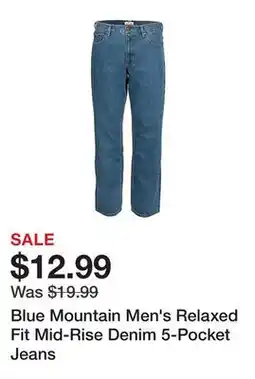 Tractor Supply Company Blue Mountain Men's Relaxed Fit Mid-Rise Denim 5-Pocket Jeans offer