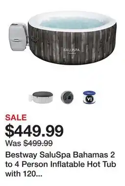 Tractor Supply Company Bestway SaluSpa Bahamas 2 to 4 Person Inflatable Hot Tub with 120 Airjets & Energysense Cover offer