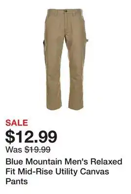 Tractor Supply Company Blue Mountain Men's Relaxed Fit Mid-Rise Utility Canvas Pants offer