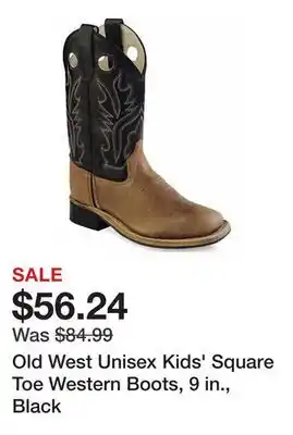 Tractor Supply Company Old West Unisex Kids' Square Toe Western Boots, 9 in., Black offer