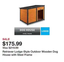Tractor Supply Company Retriever Lodge-Style Outdoor Wooden Dog House with Steel Frame offer