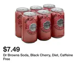 Wegmans Dr Browns Soda, Black Cherry, Diet, Caffeine Free offer