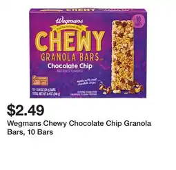 Wegmans Wegmans Chewy Chocolate Chip Granola Bars, 10 Bars offer