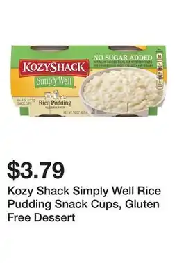 Wegmans Kozy Shack Simply Well Rice Pudding Snack Cups, Gluten Free Dessert offer