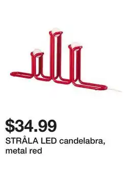 Ikea STRÅLA LED candelabra, metal red offer