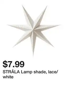 Ikea STRÃ…LA Lamp shade, lace/white offer