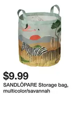 Ikea SANDLÖPARE Storage bag, multicolor/savannah offer