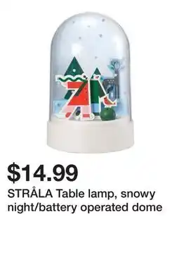 Ikea STRÅLA Table lamp, snowy night/battery operated dome offer