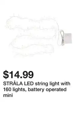 Ikea STRÅLA LED string light with 160 lights, battery operated mini offer