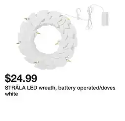 Ikea STRÅLA LED wreath, battery operated/doves white offer