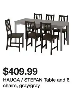 Ikea HAUGA / STEFAN Table and 6 chairs, gray/gray offer