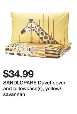 Ikea SANDLÖPARE Duvet cover and pillowcase(s), yellow/savannah offer