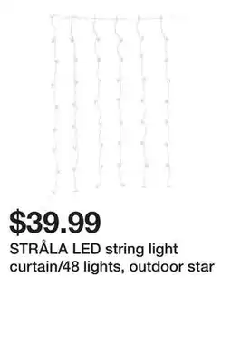 Ikea STRÅLA LED string light curtain/48 lights, outdoor star offer