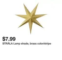 Ikea STRÅLA Lamp shade, brass color/stripe offer
