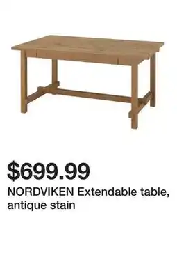Ikea NORDVIKEN Extendable table, antique stain offer
