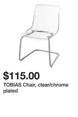 Ikea TOBIAS Chair, clear/chrome plated offer