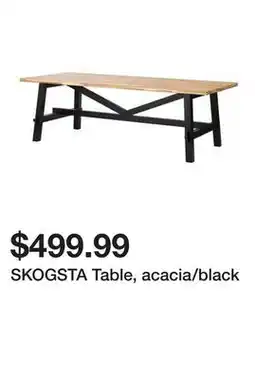 Ikea SKOGSTA Table, acacia/black offer
