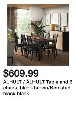 Ikea ÅLHULT / ÅLHULT Table and 6 chairs, black-brown/Bomstad black black offer