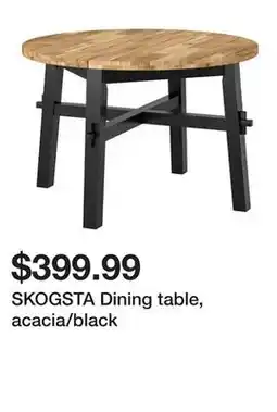 Ikea SKOGSTA Dining table, acacia/black offer