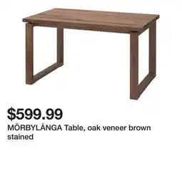 Ikea MÖRBYLÅNGA Table, oak veneer brown stained offer