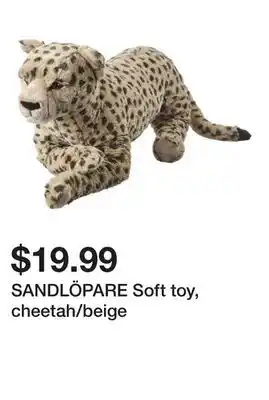 Ikea SANDLÖPARE Soft toy, cheetah/beige offer