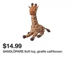 Ikea SANDLÖPARE Soft toy, giraffe calf/brown offer