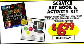 Ollie's SCRATCH ART BOOK & ACTIVITY KIT offer