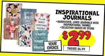 Ollie's INSPIRATIONAL JOURNALS offer