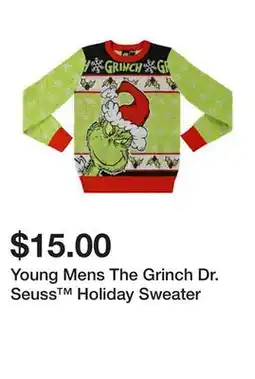 Five Below Young Mens The Grinch Dr. Seuss Holiday Sweater offer
