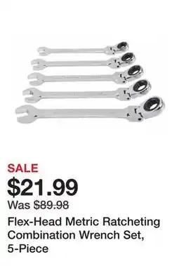 Harbor Freight Tools Flex-Head Metric Ratcheting Combination Wrench Set, 5-Piece offer