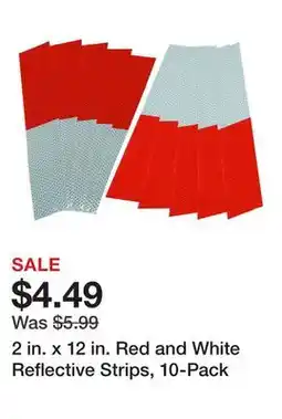 Harbor Freight Tools 2 in. x 12 in. Red and White Reflective Strips, 10-Pack offer