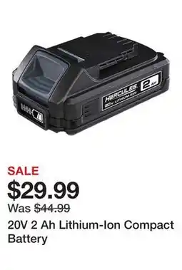 Harbor Freight Tools 20V 2 Ah Lithium-Ion Compact Battery offer