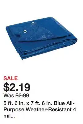 Harbor Freight Tools 5 ft. 6 in. x 7 ft. 6 in. Blue All-Purpose Weather-Resistant 4 mil Tarp offer