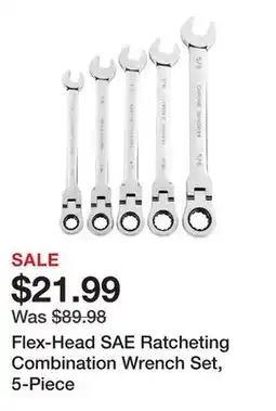 Harbor Freight Tools Flex-Head SAE Ratcheting Combination Wrench Set, 5-Piece offer