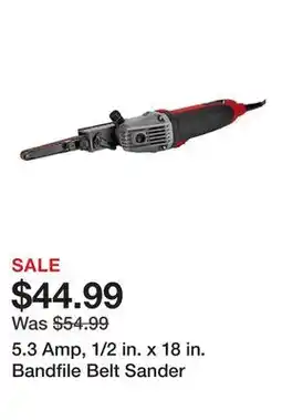Harbor Freight Tools 5.3 Amp, 1/2 in. x 18 in. Bandfile Belt Sander offer