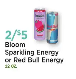 Heinen's Bloom Sparkling Energy or Red Bull Energy offer