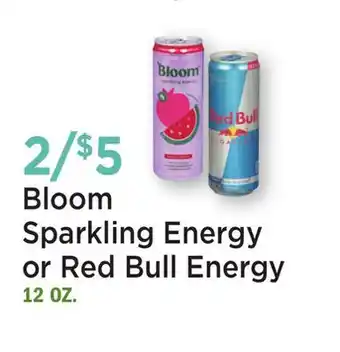 Heinen's Bloom Sparkling Energy or Red Bull Energy offer