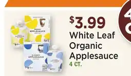Heinen's White Leaf Organic Applesauce offer