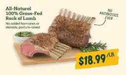 Sprouts Farmers Market All-Natural 100% Grass-Fed Rack of Lamb offer