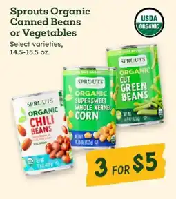 Sprouts Farmers Market Sprouts Organic Canned Beans or Vegetables offer
