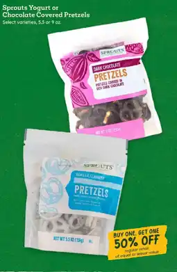 Sprouts Farmers Market Sprouts Yogurt or Chocolate Covered Pretzels offer