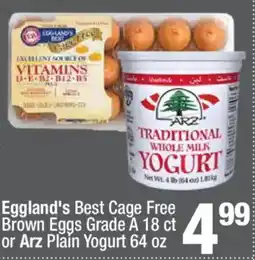 Super King Markets Eggland's Best Cage Free Brown Eggs Grade A or Arz Plain Yogurt offer