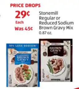Aldi Stonemill Regular or Reduced Sodium Brown Gravy Mix offer