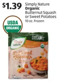 Aldi Simply Nature Organic Butternut Squash or Sweet Potatoes offer