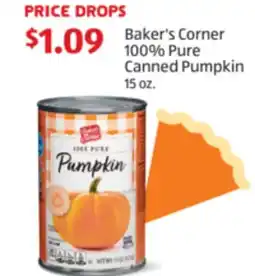 Aldi Baker's Corner 100% Pure Canned Pumpkin offer
