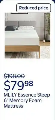 Walmart MLILY Essence Sleep Twin Mattress, 6 Memory Foam Mattress in a Box offer